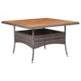 Mesa comedor para jardín ratán sintético madera de acacia gris de vidaXL, Mesas de jardín - Ref: Foro24-46188, Precio: 147,55...