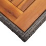 Mesa comedor para jardín ratán sintético madera de acacia gris de vidaXL, Mesas de jardín - Ref: Foro24-46188, Precio: 147,55...