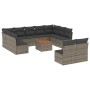 Set de sofás de jardín 12 pzas con cojines ratán sintético gris de , Conjuntos de jardín - Ref: Foro24-3256221, Precio: 627,8...