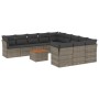 Set de sofás de jardín 12 pzas con cojines ratán sintético gris de , Conjuntos de jardín - Ref: Foro24-3256242, Precio: 735,8...