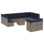 Set sofás de jardín con cojines 13 piezas ratán sintético gris de , Conjuntos de jardín - Ref: Foro24-3256249, Precio: 807,94...