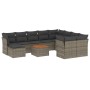 Set de sofás de jardín 11 pzas y cojines ratán sintético gris de , Conjuntos de jardín - Ref: Foro24-3256305, Precio: 647,93 ...