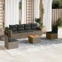 Set de sofás de jardín 7 piezas con cojines ratán PE gris de , Conjuntos de jardín - Ref: Foro24-3256403, Precio: 401,24 €, D...
