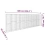 Muro de gaviones con cubierta acero galvanizado 600x50x200 cm de vidaXL, Paneles de vallas - Ref: Foro24-145089, Precio: 441,...