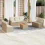 Juego de sofás de jardín con cojines beige 8 pzas ratán PE de , Conjuntos de jardín - Ref: Foro24-3256408, Precio: 532,07 €, ...