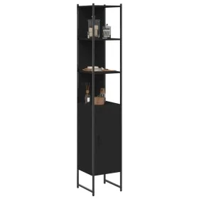 Armario de baño madera de ingeniería negro 33x33x185,5 cm de , Tocadores - Ref: Foro24-842471, Precio: 88,15 €, Descuento: %