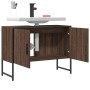 Armario lavabo baño madera ingeniería roble marrón 80x33x60 cm de , Tocadores de baño - Ref: Foro24-842465, Precio: 56,51 €, ...