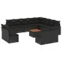 Garden sofa and cushion set 13 pieces black synthetic rattan by , Modular outdoor sofas - Ref: Foro24-3224368, Price: 824,70 ...