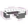Garden sofa and cushion set 13 pieces black synthetic rattan by , Modular outdoor sofas - Ref: Foro24-3224368, Price: 824,70 ...