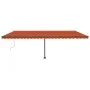Toldo manual retráctil con luz LED naranja y marrón 600x300 cm de , Toldos - Ref: Foro24-3069805, Precio: 680,06 €, Descuento: %