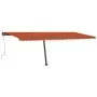 Toldo manual retráctil con luz LED naranja y marrón 600x300 cm de , Toldos - Ref: Foro24-3069805, Precio: 680,06 €, Descuento: %