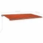 Toldo manual retráctil con luz LED naranja y marrón 600x300 cm de , Toldos - Ref: Foro24-3069805, Precio: 680,06 €, Descuento: %