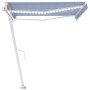 Toldo automático LED sensor de viento azul y blanco 400x350 cm de , Toldos - Ref: Foro24-3069631, Precio: 717,77 €, Descuento: %