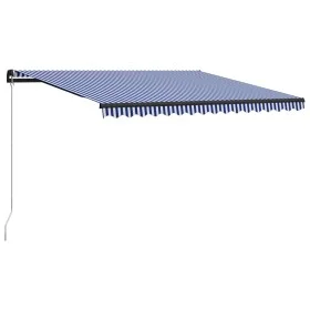 Toldo manual retráctil azul y blanco 450x300 cm de , Toldos - Ref: Foro24-3055194, Precio: 338,34 €, Descuento: %