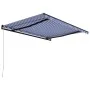Toldo manual retráctil azul y blanco 450x300 cm de , Toldos - Ref: Foro24-3055194, Precio: 338,34 €, Descuento: %
