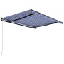 Toldo manual retráctil azul y blanco 450x300 cm de , Toldos - Ref: Foro24-3055194, Precio: 360,97 €, Descuento: %