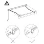Toldo manual retráctil azul y blanco 450x300 cm de , Toldos - Ref: Foro24-3055194, Precio: 338,34 €, Descuento: %