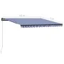 Toldo manual retráctil azul y blanco 450x300 cm de , Toldos - Ref: Foro24-3055194, Precio: 338,34 €, Descuento: %