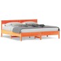 Estructura cama con cabecero madera pino marrón cera 200x200 cm de , Camas y somieres - Ref: Foro24-3216202, Precio: 220,49 €...