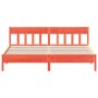 Estructura cama con cabecero madera pino marrón cera 200x200 cm de , Camas y somieres - Ref: Foro24-3216202, Precio: 220,49 €...