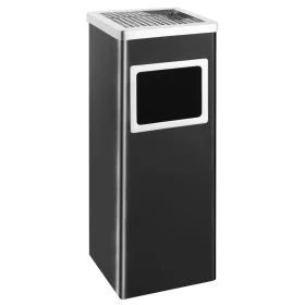 Papelera con cenicero de acero negro 36 L de vidaXL, Cubos de la basura y papeleras - Ref: Foro24-51091, Precio: 126,97 €, De...