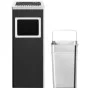Papelera con cenicero de acero negro 36 L de vidaXL, Cubos de la basura y papeleras - Ref: Foro24-51091, Precio: 126,97 €, De...