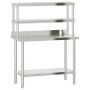 Mesa de trabajo para cocina con estante acero inox 110x55x150cm de , Restauración - Ref: Foro24-3208908, Precio: 302,25 €, De...