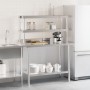 Mesa de trabajo para cocina con estante acero inox 110x55x150cm de , Restauración - Ref: Foro24-3208908, Precio: 302,25 €, De...