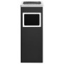 Papelera con cenicero de acero negro 36 L de vidaXL, Cubos de la basura y papeleras - Ref: Foro24-51091, Precio: 131,04 €, De...