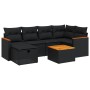 Set de comedor de jardín 7 pzas y cojines ratán sintético negro de , Conjuntos de jardín - Ref: Foro24-3265304, Precio: 429,6...
