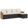 Set de muebles de jardín 5 pzas y cojines ratán sintético negro de , Conjuntos de jardín - Ref: Foro24-3227596, Precio: 275,8...