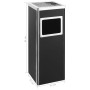 Papelera con cenicero de acero negro 36 L de vidaXL, Cubos de la basura y papeleras - Ref: Foro24-51091, Precio: 131,04 €, De...