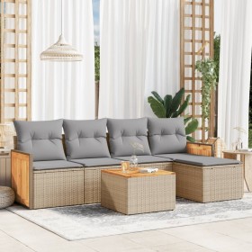 Juego de sofás jardín con cojines 6 pzas ratán sintético beige de , Conjuntos de jardín - Ref: Foro24-3227606, Precio: 330,57...