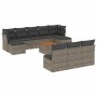 Set de sofás de jardín 11 pzas y cojines ratán sintético gris de , Conjuntos de jardín - Ref: Foro24-3256200, Precio: 575,61 ...
