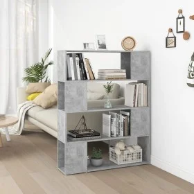 Estantería divisor de espacios gris hormigón 100x24x124 cm de , Librerías y estanterías - Ref: Foro24-809192, Precio: 67,52 €...