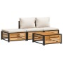 Set sofás de jardín con cojines 4 pzas madera maciza de acacia en Conjuntos de jardín | Comprar online en Foru.es