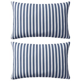 Cojines para exterior a rayas 60x40 cm azul marino 2 unidades de , Cojines - Ref: Foro24-132308, Precio: 41,12 €, Descuento: %