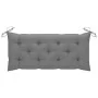 Banco Batavia de teca maciza con cojín gris 120 cm de , Bancos de jardín - Ref: Foro24-3062170, Precio: 229,09 €, Descuento: %