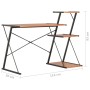 Escritorio con estantería negro y marrón 116x50x93 cm de vidaXL, Escritorios - Ref: Foro24-20290, Precio: 48,55 €, Descuento: %