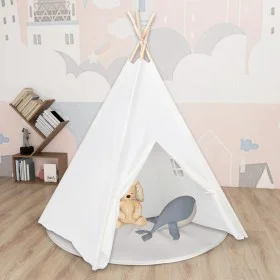 Tienda tipi niños y bolsa piel melocotón blanco 120x120x150cm de , Tiendas y túneles de juego - Ref: Foro24-80271, Precio: 39...