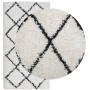 Alfombra de pelo largo moderna PAMPLONA crema y negro 80x150 cm de , Alfombras - Ref: Foro24-375361, Precio: 32,65 €, Descuen...