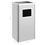 Papelera con cenicero de acero inoxidable 45 L de vidaXL, Cubos de la basura y papeleras - Ref: Foro24-51092, Precio: 92,43 €...