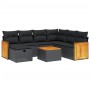 Set de sofás de jardín 8 piezas y cojines ratán sintético negro de , Conjuntos de jardín - Ref: Foro24-3265766, Precio: 480,4...