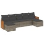 Set de sofás de jardín 7 piezas con cojines ratán PE gris de , Conjuntos de jardín - Ref: Foro24-3227915, Precio: 380,33 €, D...