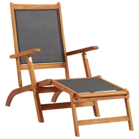 Outdoor-Liege aus massivem Akazienholz und Textilene von vidaXL, Liegen - Ref: Foro24-45958, Preis: 98,41 €, Rabatt: %