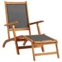 Tumbona de exterior de mandera maciza acacia y textileno de vidaXL, Tumbonas - Ref: Foro24-45958, Precio: 98,41 €, Descuento: %
