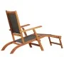 Tumbona de exterior de mandera maciza acacia y textileno de vidaXL, Tumbonas - Ref: Foro24-45958, Precio: 98,41 €, Descuento: %