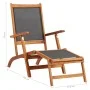 Tumbona de exterior de mandera maciza acacia y textileno de vidaXL, Tumbonas - Ref: Foro24-45958, Precio: 98,41 €, Descuento: %