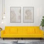 Sofá cama de 2 plazas con dos almohadas terciopelo amarillo de , Sofás - Ref: Foro24-375822, Precio: 274,44 €, Descuento: %