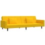 Sofá cama de 2 plazas con dos almohadas terciopelo amarillo de , Sofás - Ref: Foro24-375822, Precio: 274,44 €, Descuento: %
